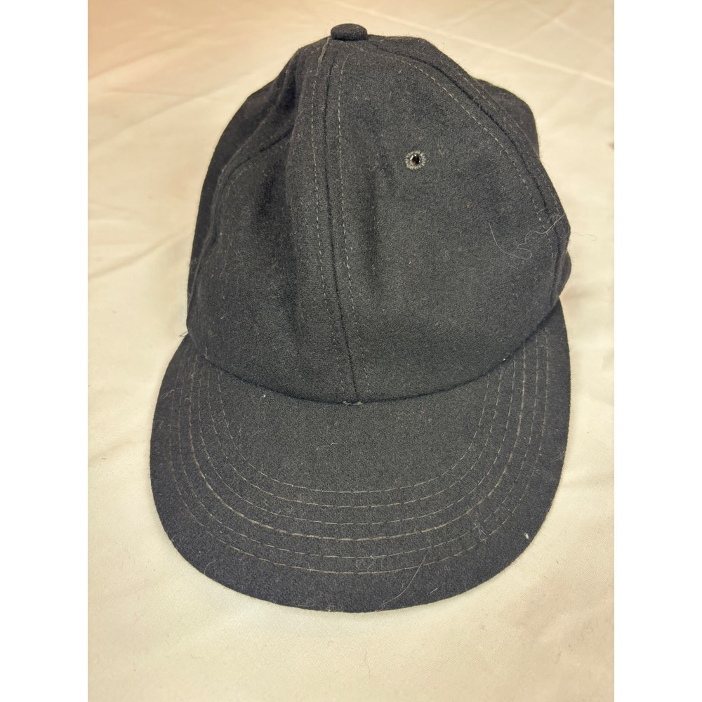 Vintage Wilson Major League 100% Wool Baseball Cap Black Green Underbrim Large